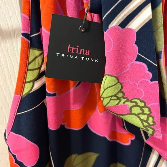 Trina Turk Vibrant Floral Halter Dress Size Large NWT - Picture 4 of 5
